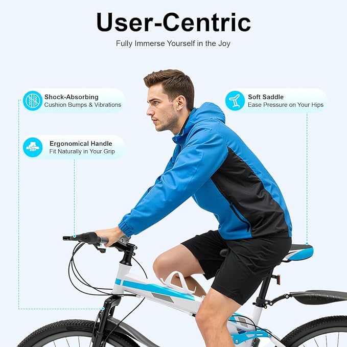 26 Inch Folding Mountain Bike, 21 Speed Foldable Bike for Adults, Folding Mountain Bike High Carbon Steel Full Suspension MTB Bicycle for Men, Women, Youth, Adults