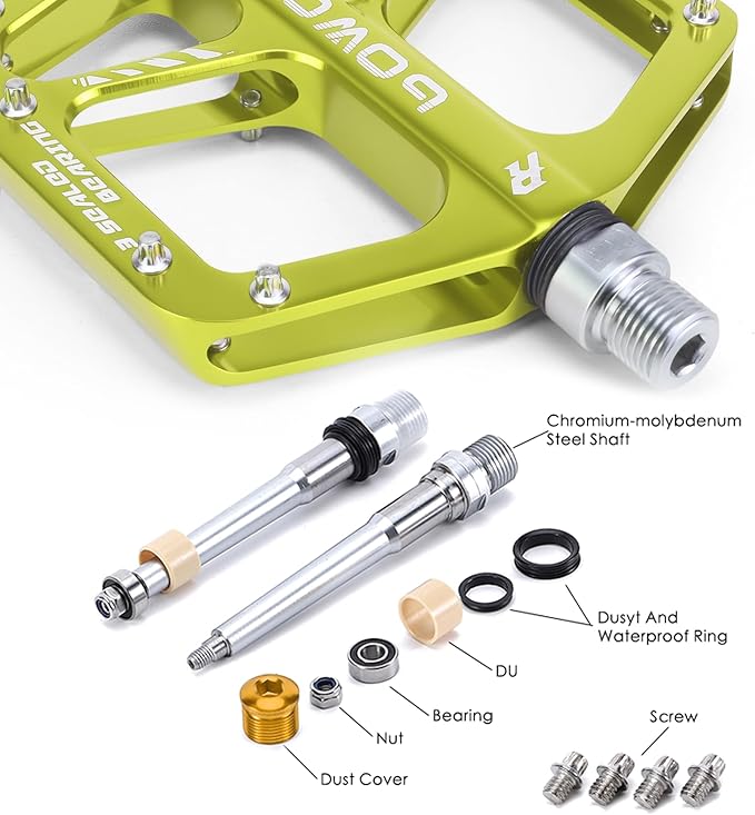 Bike Pedals 9/16" Lightweight Non-Slip Bicycle Platform Pedals - Fits Most Adult Bikes & Mountain Bikes &MTB, Road Bikes and Slip-Resistant Design