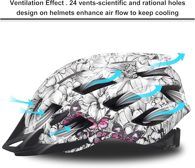 Adult Bike Helmets, Adjustable Mens Womens Bicycle Helmet, Lightweight Road Mountain Cycling Safety Sports Helmets with Detachable Visor