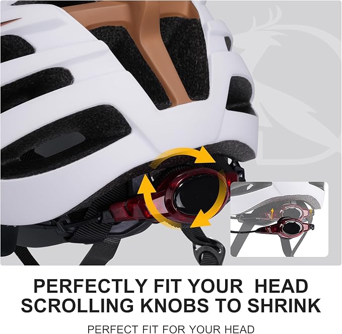 Lumdeer RC1 Bike Helmet for Adults - Superior 24 Airflow Road Cycling Bicycle Helmet Lightweight, USB Rechargeable Light, Ajustable Dial &Strap, Magnetic Goggles or Visor