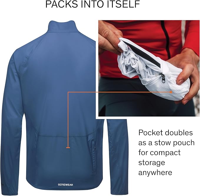 GOREWEAR Spinshift Men’s Cycling Windbreaker Jacket | Lightweight, Packable, Water-Repellent Bike Jacket for Men