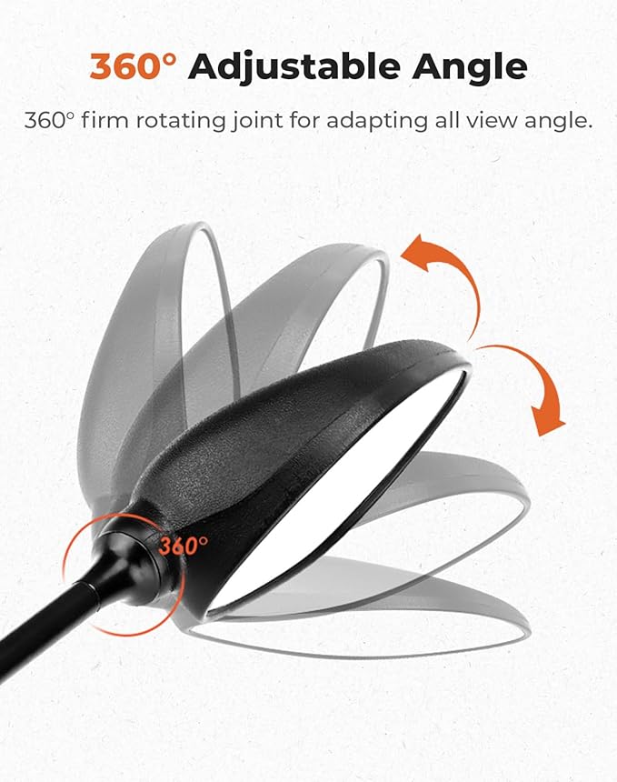 KEMIMOTO ATV Mirrors 360 Degrees Ball Type Adjustable 8MM Rearview Mirror with 7/8" Handlebar Mount Clamp Compatible with ATV Motorcycle Scooter Sportsman Dirt Bike