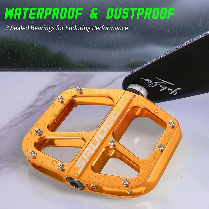 Universal Aluminum Bike Pedals for BMX/MTB, Wide Platform