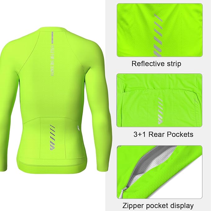 Lo.gas Cycling Jersey Men Short Sleeve, Road Bike Jerseys Full Zipper with Pockets, Bicycle Clothing Breathable Quick Dry