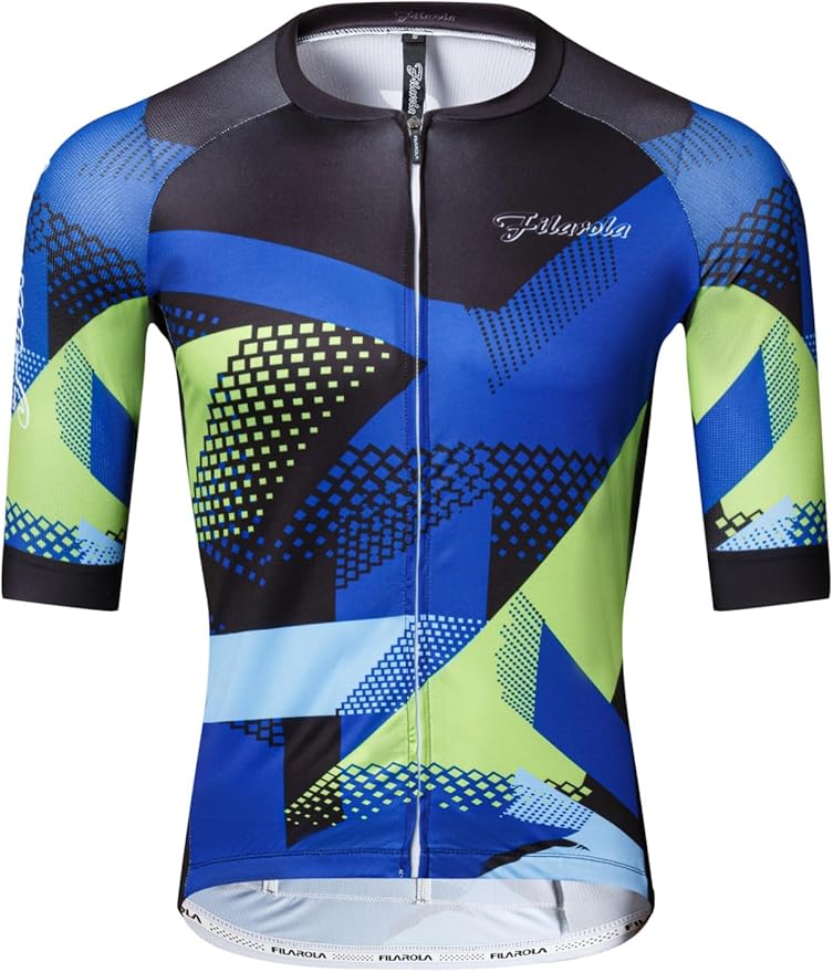 Men’s Cycling Jersey Short Sleeve, Breathable Quick-Dry Mountain Bike Shirt with Zipper for Road Cycling MTB Riding