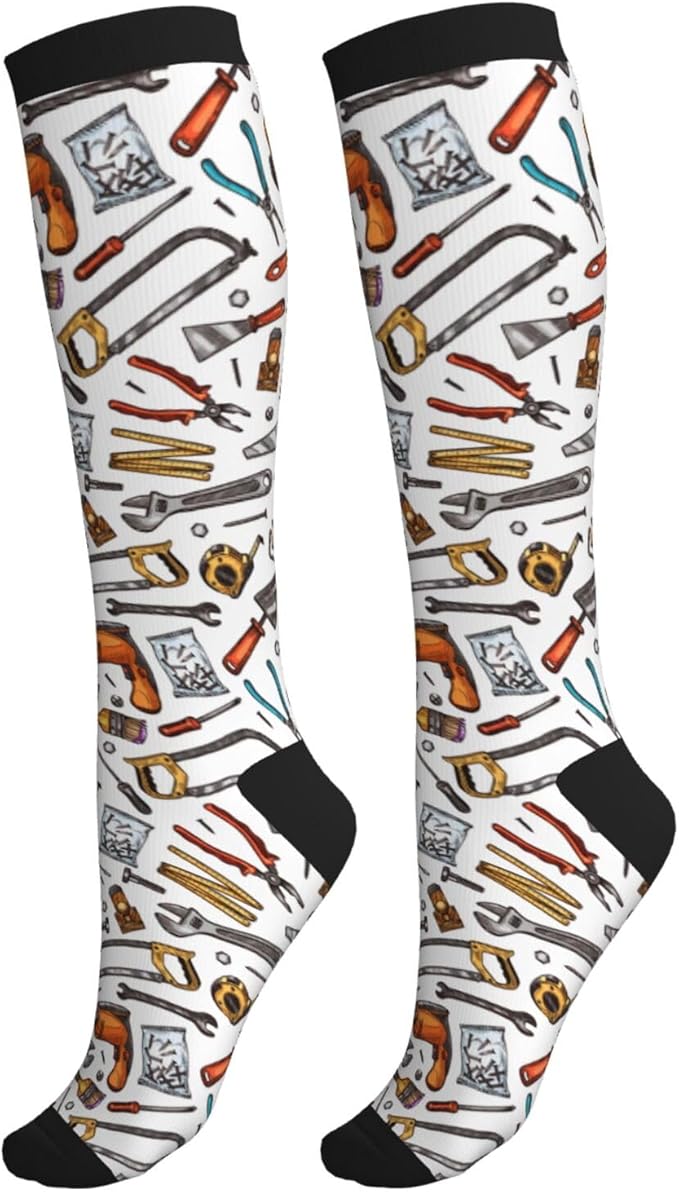 bassyil Compression Socks for Women & Men Circulation 15-20 mmHg Knee High Best Support for Nurses Travel Running Athletic