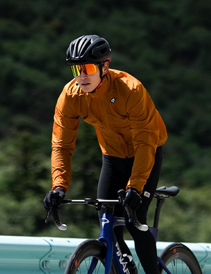 LAMEDA Cycling Jacket for Men Women Windbreaker Lightweight Packable Breathable Cycling Bike Jacket with Reflective Strips