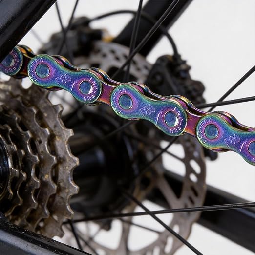 Rainbow 9 Speed Bike Chain, 1/2" x11/128 116 Links for Road Bike Mountain Bike (9 Speed Chain)
