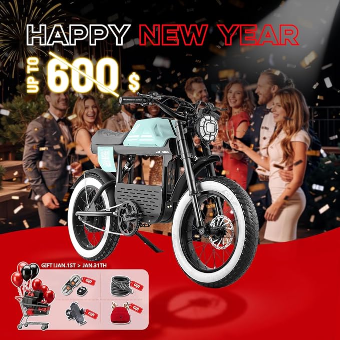 eAhora DL2000 (2025 Version) Electric Bike for Adults, Peak 4000W/1700W 44MPH/36MPH Dual/Single Motor Ebike, 52V 30Ah 60-90 Miles Long Range Electric Bicycle, Fat Tire Full Suspension Hydraulic Brake