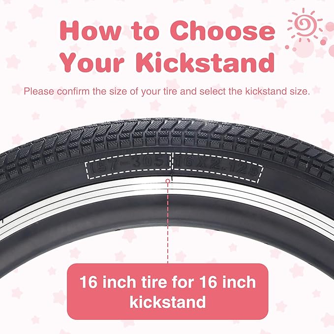 Kids Bike Kickstand for 14/16/20 inch Bicycle Adjustable Center Mount Stand Steel