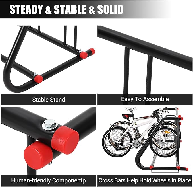 10 Holders Floor Bike Rack,Large Outdoor Bike Rack Commercial,Metal Bicycle Parking Rack Stand Outdoor,Steel Grid Bike Rack Heavy Duty for Garages, Stores, Schools