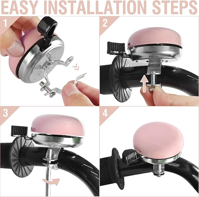 MARQUE Beach Cruiser Bike Bell – Classic Bicycle Bell Design for Adults and Kids with Traditional Ring Sound
