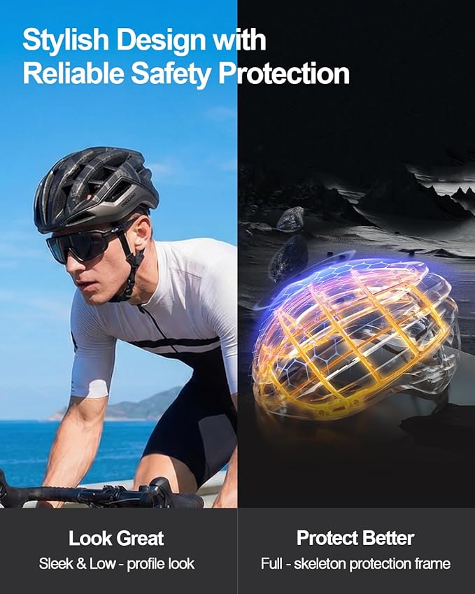 Odoland Adult Bike Helmet - Super Ventilation & Impact-Resistant Frame, Adjustable Dial System Lightweight Bicycle Helmet for Mountain, Commuting, Road Cycling