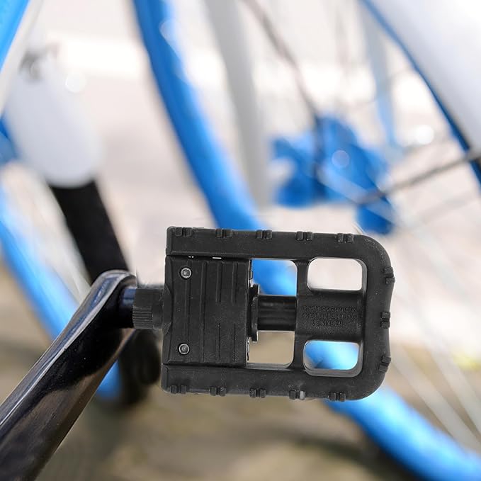 VILLCASE 2pcs Lightweight Nylon Flat Mountain Bike Pedals with Sealed Bearings and Large Non-Slip Platform for Trail Riding and Folding Bikes, Black