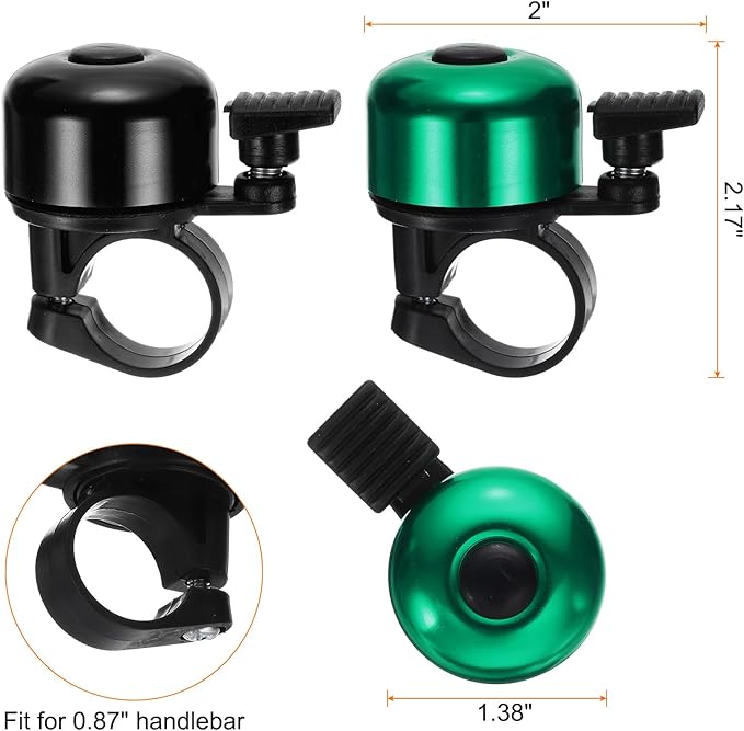 HARFINGTON Bike Bell Mini Bicycle Bell with Loud Crisp Clear Sound Bike Ring Bell Aluminum Bike Accessories