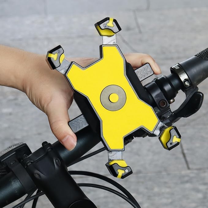 Bike Phone Mount Holder Motorcycle Handlebar Phone Mount Clamp One Hand Operation ATV Scooter Phone Clip for iPhone 12/11 Pro Max/X/XS, Galaxy S10 and 4.7"- 6.8" Cellphone