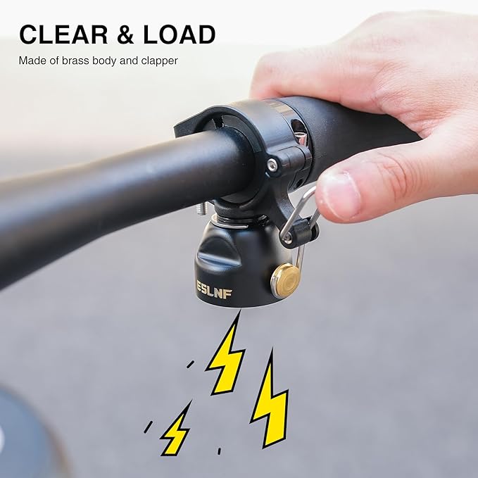 Mountain Bike Bells Dual-Mode Ringing Bell, Copper Alloy Sturdy Bicycle Bell, MTB Trail Bell with Dual Modes, Adults Bike Bell for 22.2-31.8mm Bicycle Handlebars