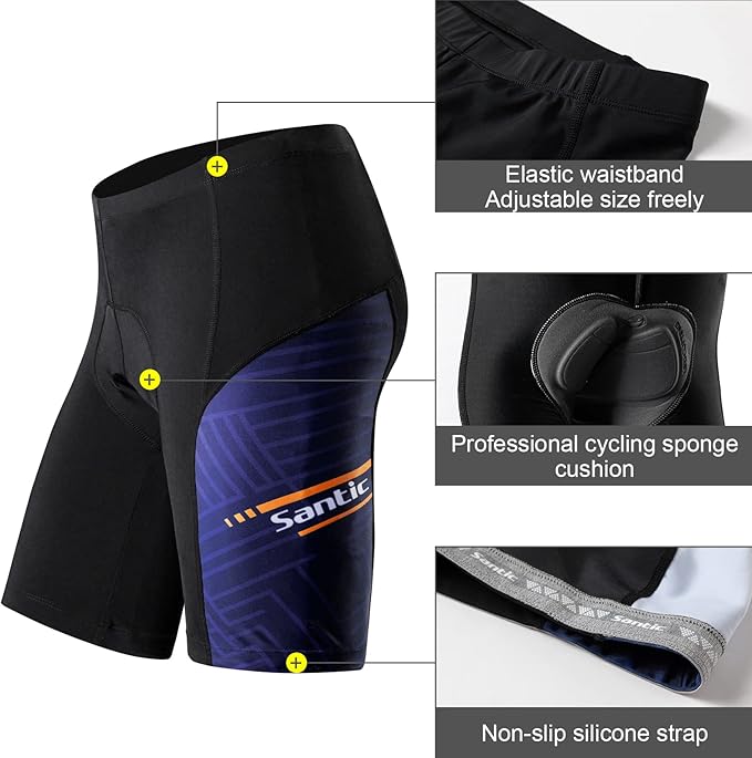 Santic Men's Cycling Shorts Padded Bicycle Riding Pants Bike Biking Clothes Cycle Wear Tights