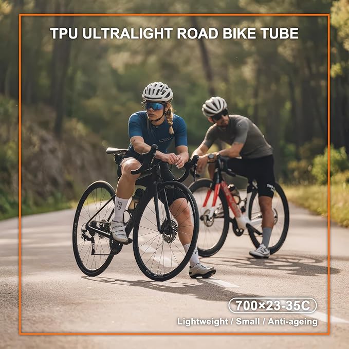 WHEELO 4-Pack TPU 700C×18-32C Bike Inner Tube: Lightweight Road Bicycle Tube with 45/65/85mm Presta Valves (Include 8PCS Bike Tube Patch Repair Kit)