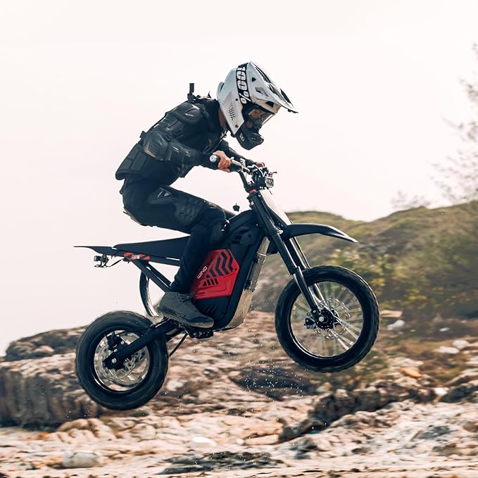 RS5 Electric Dirt Bike, 2200W 37MPH Electric Motorcycle, 48V/22.5Ah Battery Ebike, Full-Suspension Off-Road Mountain E Dirt Bike, Dual Hydraulic Brakes