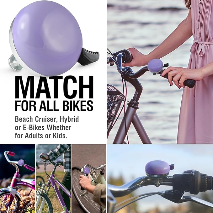 MARQUE Beach Cruiser Bike Bell – Classic Bicycle Bell Design for Adults and Kids with Traditional Ring Sound
