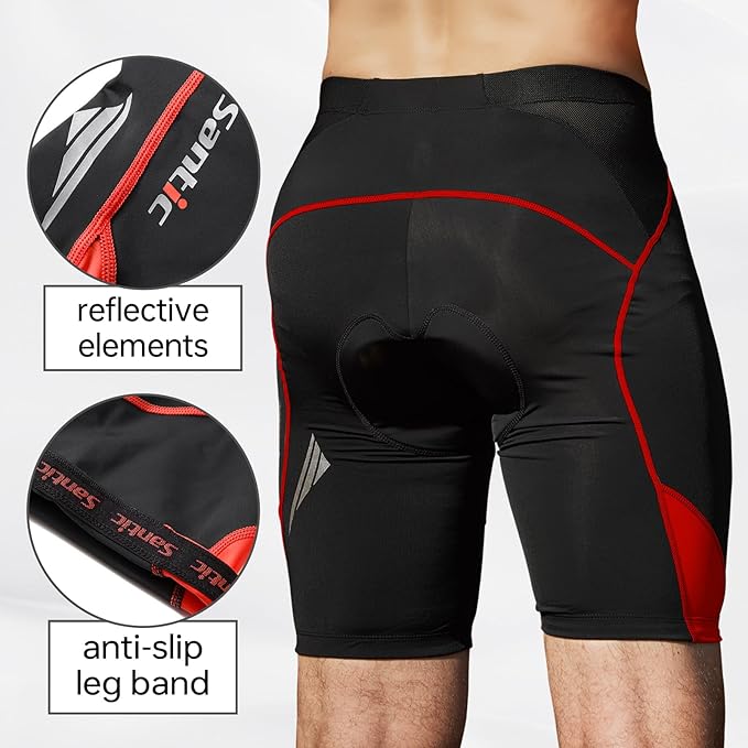 Santic Men's Cycling Shorts Padded Bicycle Riding Pants Bike Biking Clothes Cycle Wear Tights