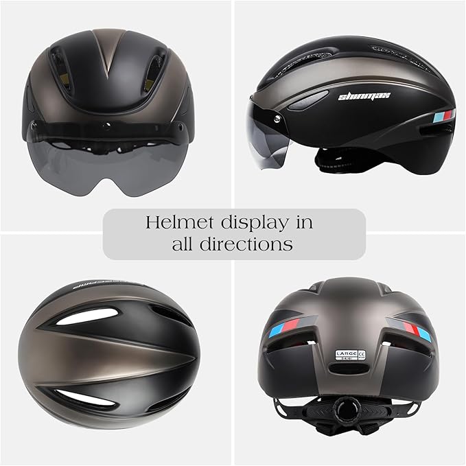 Bike Helmet for Adults Bicycle Helmet with Detachable Magnetic Googles & Adjustable Dial for Mountain Bikes, Road Bikes, Electric Bikes, Scooter