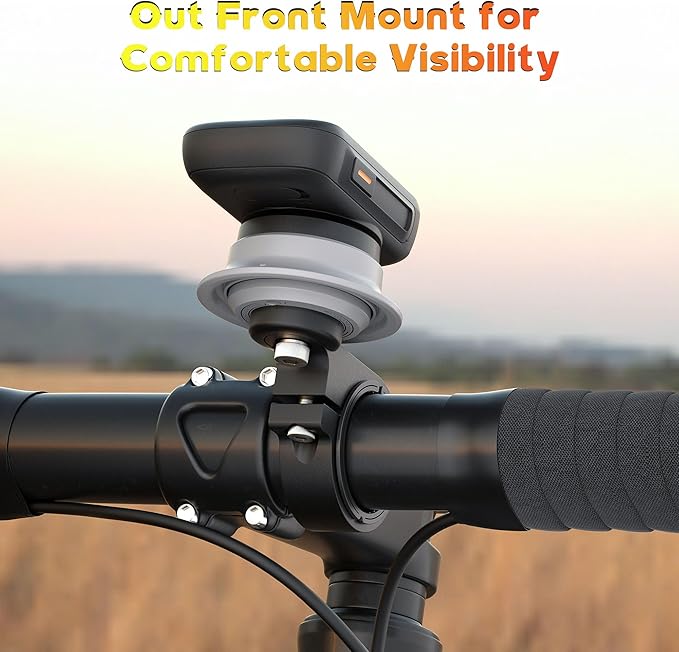 Bike Computer Mount Compatible with Garmin Edge, iGPSPORT, XOSS - Aluminum Cycling GPS Mount with Secure Dual-Lock, Quarter-Turn Release, Fit Edge 1050 1040 840 540 and More MTB Bicycle Computer