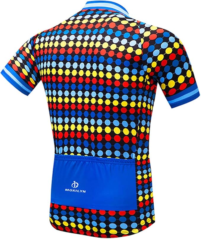 MOXILYN Men's Cycling Jersey Full Zip Riding Clothing Mountain Bike Tops Quick Dry - Bike Shirts