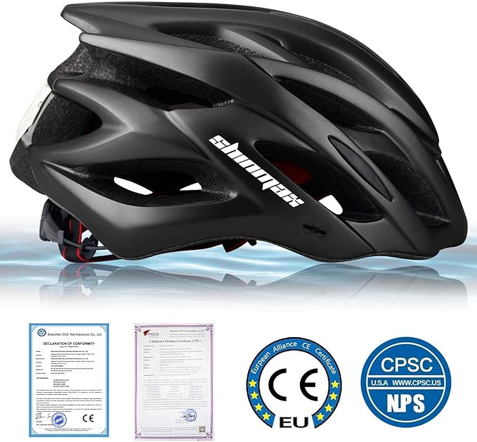 Bike Helmet Men Women, Shinmax Bicycle Helmet with Rear Light and Detachable Visor