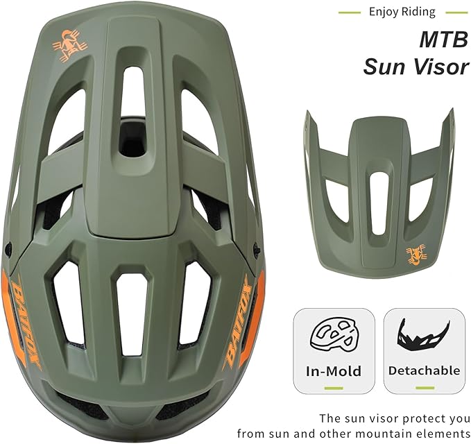 BATFOX Bike Helmet,Mountain Bike Helmet Helmets for Men Women Adults Youth