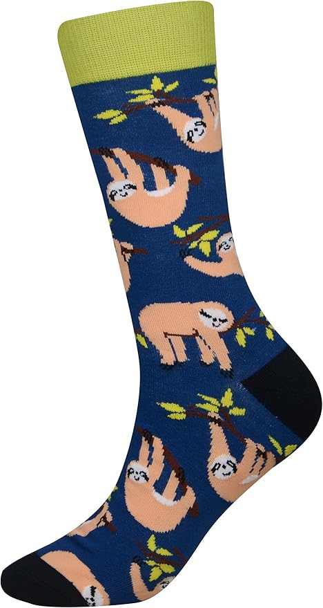 Cansok Men's 2/4 Packs Fun Crazy Novelty Dress Crew Socks