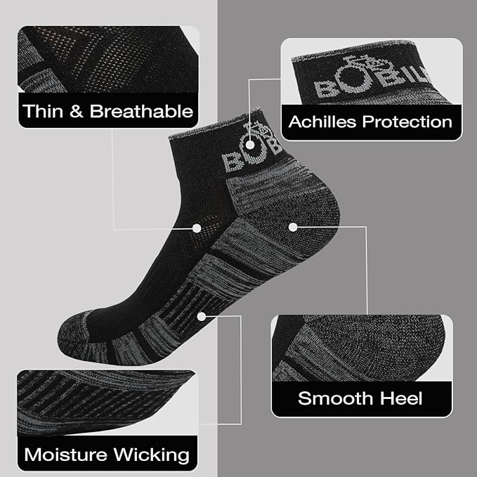 Ergonomic Ankle Cycling Biking Socks - Comfort for Bicycle Bike Riding, 2 Pairs
