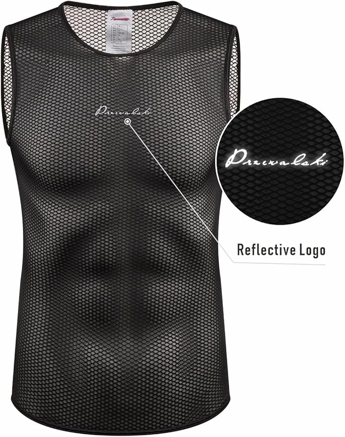 Przewalski Men’s Sleeveless Cycling Undershirt Quick Dry Bike Base Layer Vests Breathable Bicycle Jerseys Biking Tank Tops