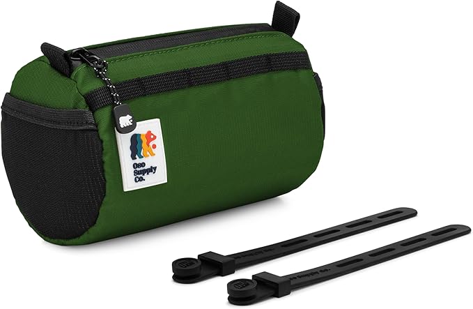 Handlebar Bike Bag – Water-Resistant Hard Shell with Quick-Access Zipper, Side Mesh Pockets, and Spacious Storage – Ideal for Cycling, Commuting, and Adventure Rides (Green)