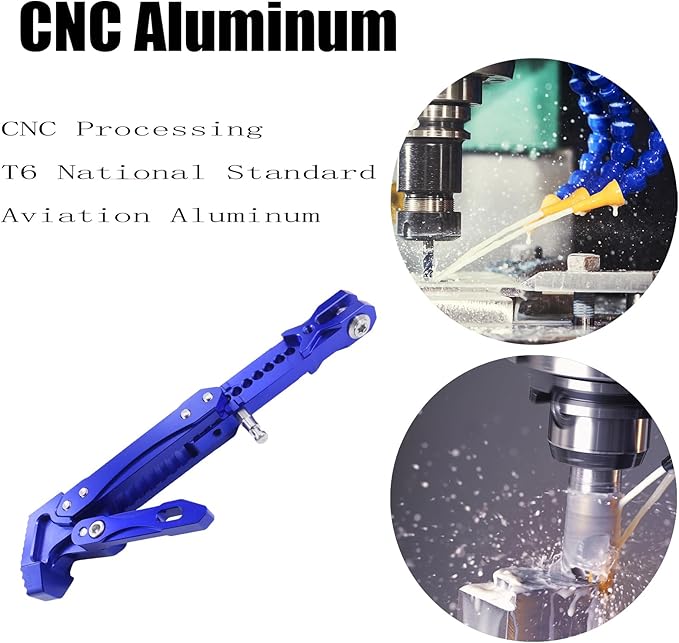Universal CNC Aluminum Alloy High Quality Motorcycle Adjustable Kickstand Accessories Motor Scooter Modified Tripod Holder Kickstand Foot Side Support Stand Motor Motorbike Dit Pit Bike