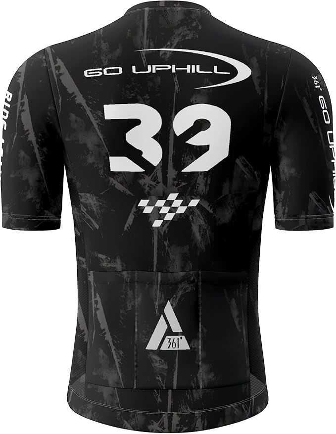 Men's Cycling Jersey Short Sleeve Breathable Quick Dry Bike Shirt Lightweight MTB Road Bicycle Jersey Full Zip 3 Rear Pockets