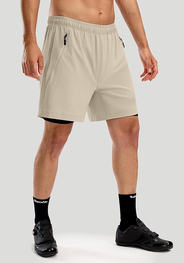 Bikewa Men's Mountain Bike Shorts 3D Padded Loose-fit Riding Biking Cycling Bicycle Biker Shorts for Men Zipper Pockets