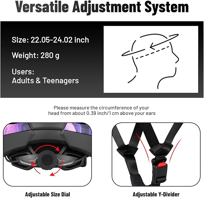 Adult Bike Helmet, SIFVO Road Bike Helmet Adjustable 55-58cm, Magnetic Buckle Lightweight Cycle Helmet for Men and Women Commuting Cycling Scooter Helmet
