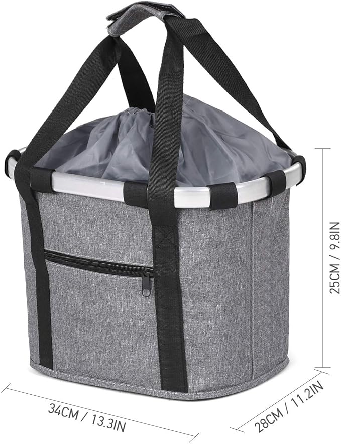 Lixada Bike Basket, Small Pet Cat Dog Carrier Bicycle Handlebar Front Basket Folding Detachable Removable Easy Install Quick Released Picnic Shopping Bag, Max. Bearing: 11lbs