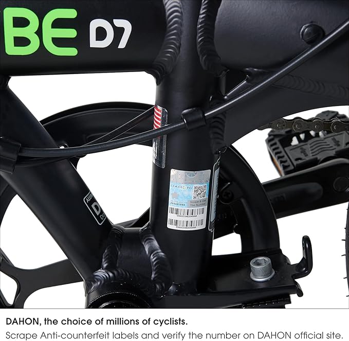 Dahon VYBE D7 Folding Bike, Lightweight Aluminum Frame; 7-Speed Shimano Gears; 20” Foldable Bicycle for Adults