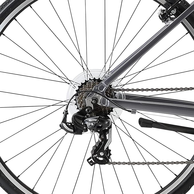 XDS Cross200 21 Speed Hybrid Bike Commuter City Bike, for Men and Women, Adult and Teenager, 700C Wheel, 15.5/17.5/19.5/21.5 Inch Lightweight Aluminum Alloy Frame