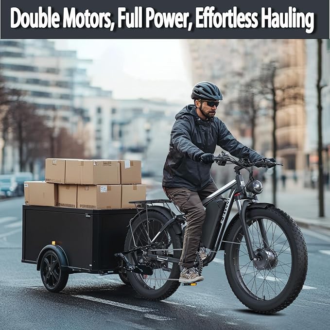 Electric Bike, Max 40-45MPH & 100 Miles, 5000W Peak Dual Motor Adult E-Bike, 52V 32Ah Battery Ebike, 24'' 26" Hydraulic Disc Brakes, Fat Tire All-Terrain Hunting Electric Bike, Full Suspension