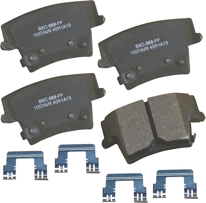 Bendix Premium SBC1057AVR Ceramic Rear Brake Pads for Dodge Charger 2014-2006, Magnum 2008-2006