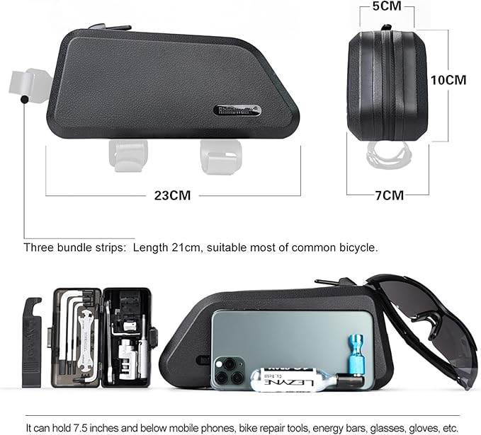 Bike Top Tube Bag Waterproof 1.5L Bike Frame Bag Bikepacking Cycling Tools Storage Bag for MTB Road Bike