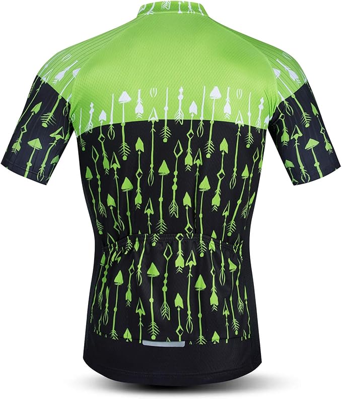 Cycling Jersey Men USA Summer Bike Short Sleeve 3-Pockets Breathable Quick-Dry Shirt S-3XL