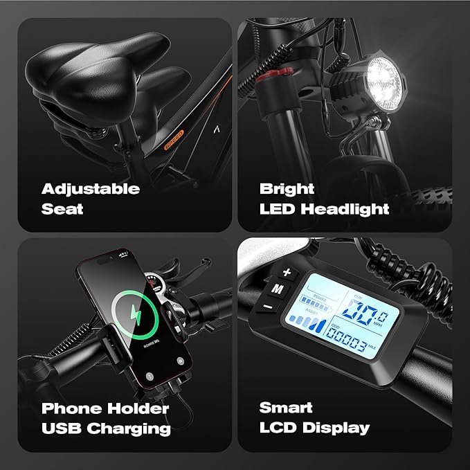 EDIKANI Electric Bike for Adults 27.5" 1500W Peak Ebike 19.2Ah Battery Max 32Mph Electric Mountain Bike with Full Suspension 80 Miles E Bicycle for Commuter
