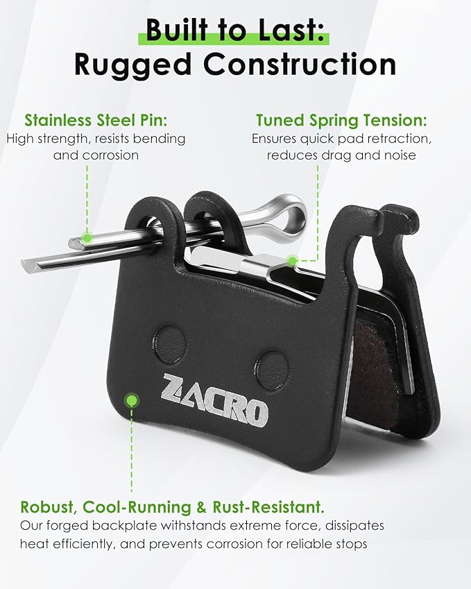 Zacro Bike Brake Pads for BMX, MTB & Road Bikes, Easy Installation, Durable & Quiet