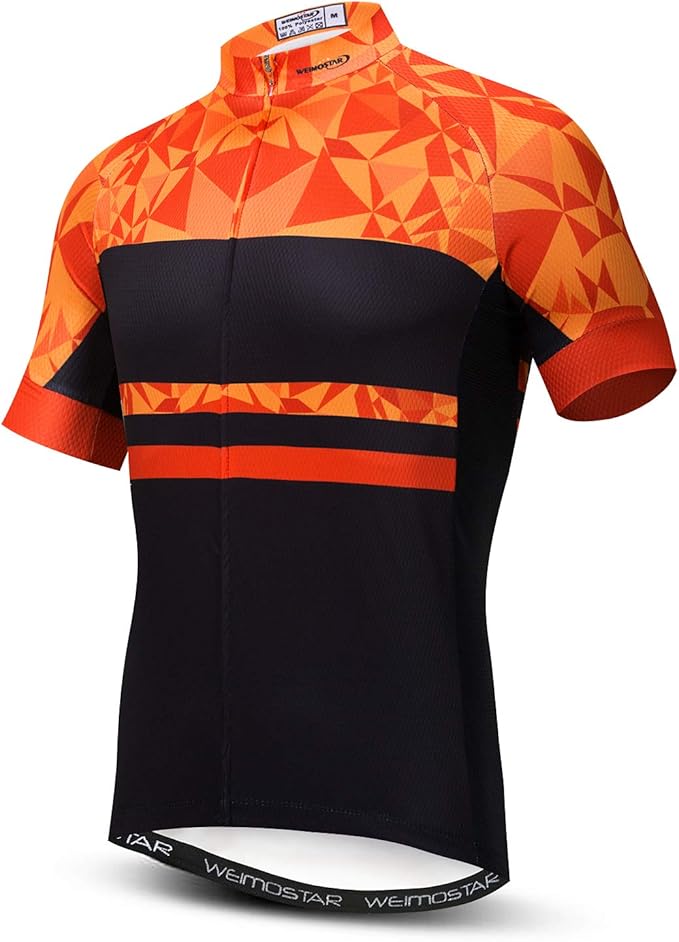Weimostar Men's Cycling Jersey Short Sleeve Bike Clothing Multicolored Diamond