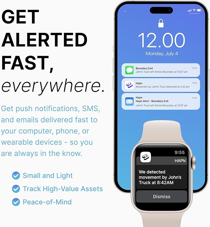 Spy Tec Atlas Mini GPS Tracker for Vehicles, Car, Kids, Seniors | Smallest Portable Real Time GPS Tracking Device | Geofencing | Emergency Button | Up to 34 Day Battery Life | Needs Subscription
